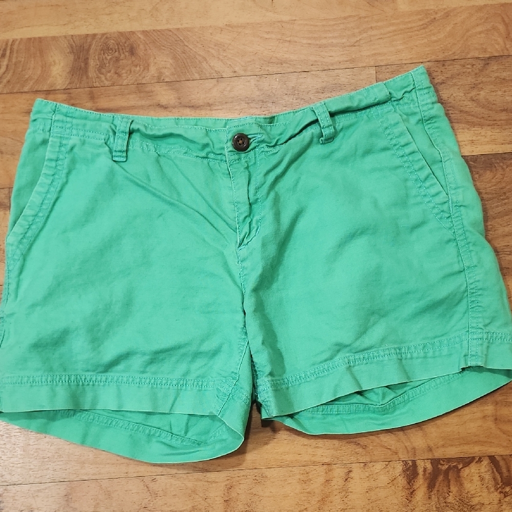 The North Face Kelly Green Zipup Bermuda Shorts Size 8 Long